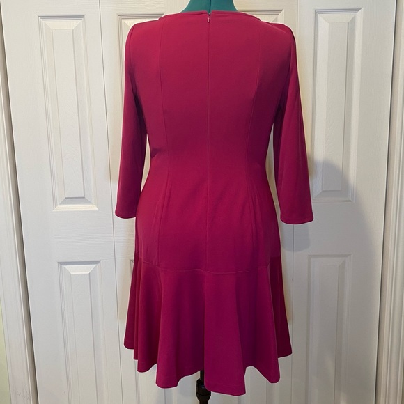 NWOT Nine West Magenta Business Professional Pink 3/4 Sleeve Dress. Size 12. - Picture 4 of 14